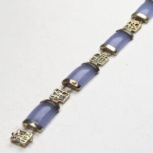 14k Gold Purple Jade Bracelet